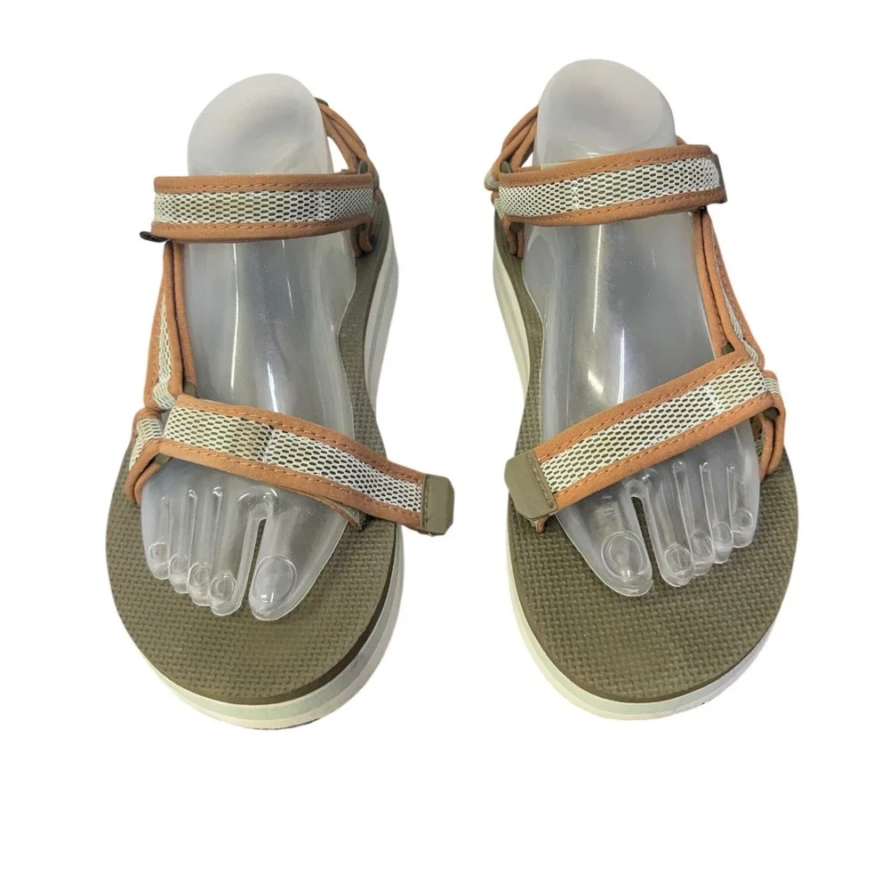 Teva Flatform Universal Mesh  Sandals Womens 9 Olive Orange 1102451‎ Platform